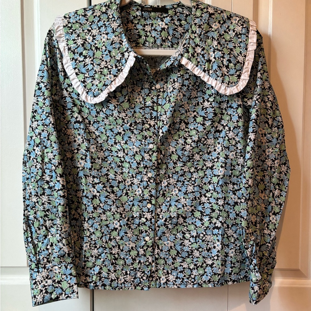 Maje floral peter pan blouse